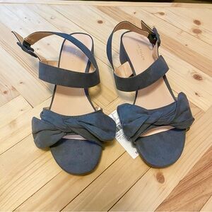 Ann Taylor Suede Bow Block Heels